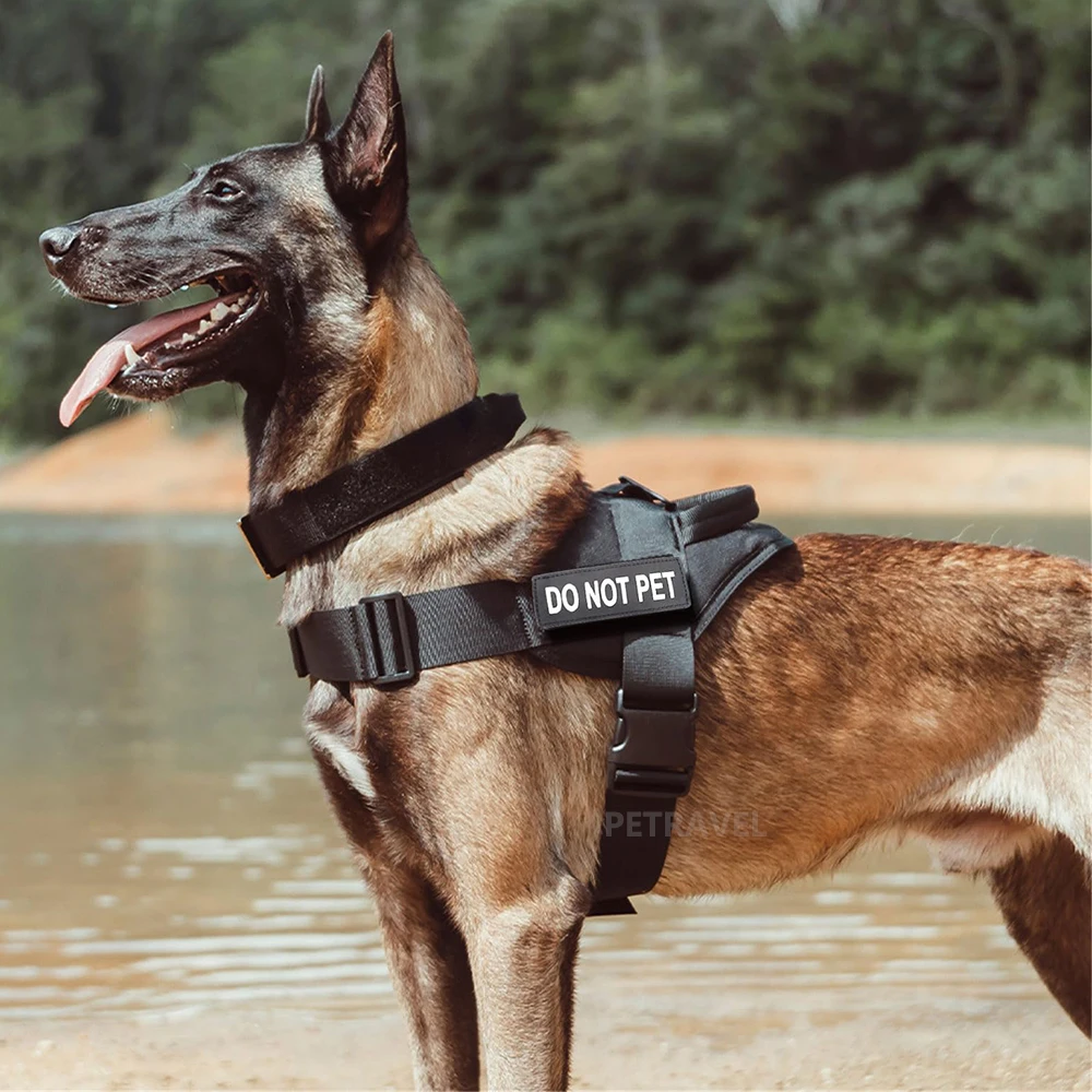 K9 Tactical Dog Harness Collar Leash Military Pet Harnesses German Shepherd Dogs Adjustable Vest for Walking Training Hunting