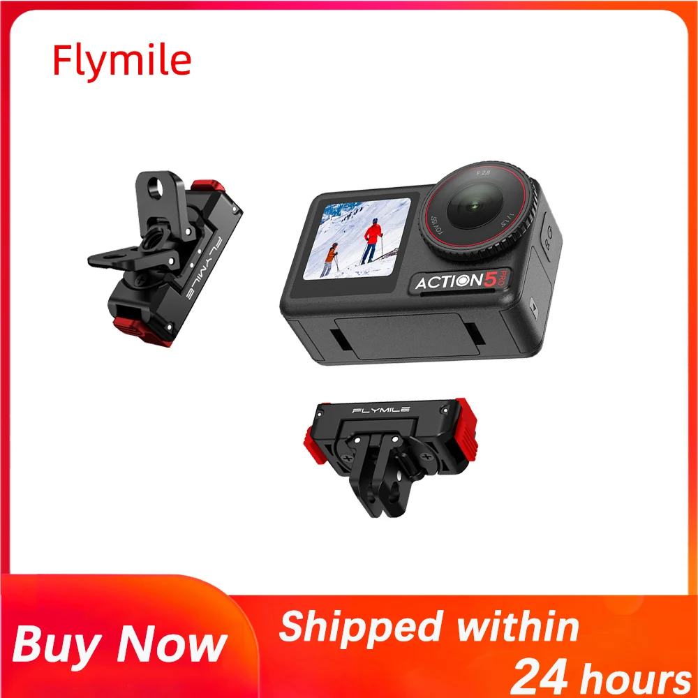 Flymile Drehbare Schnellverschluss-Halterung für DJI Osmo Action 5 Pro/4/3, PC Magnetischer Schnellverschluss-Adapter Zubehör