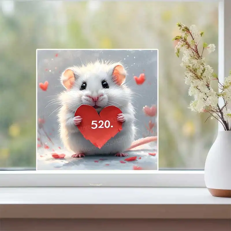 Cartoon Cute Mouse Love Waterproof Sunscreen Stickers for Bedroom Laptop Room Modern Decoration Bathroom  AA241