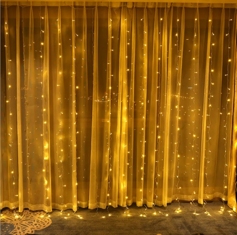 USB Curtain String Lights, Fairy Light, Árvore de Natal, Guirlanda, Casa, Quarto, Festa, Feriado, Decoração de Casamento, 8 Modos, 6 m, 4 m, 3m