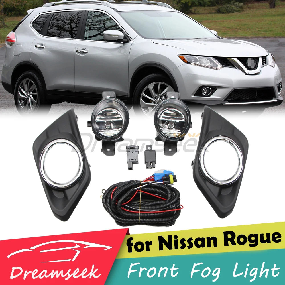 

Halogen Fog Light For Nissan Rogue X-Trail 2014 2015 2016 Bumper Driving Lamp W/ Bezel Harness Switch Wiring Kit Clear Lens L+R