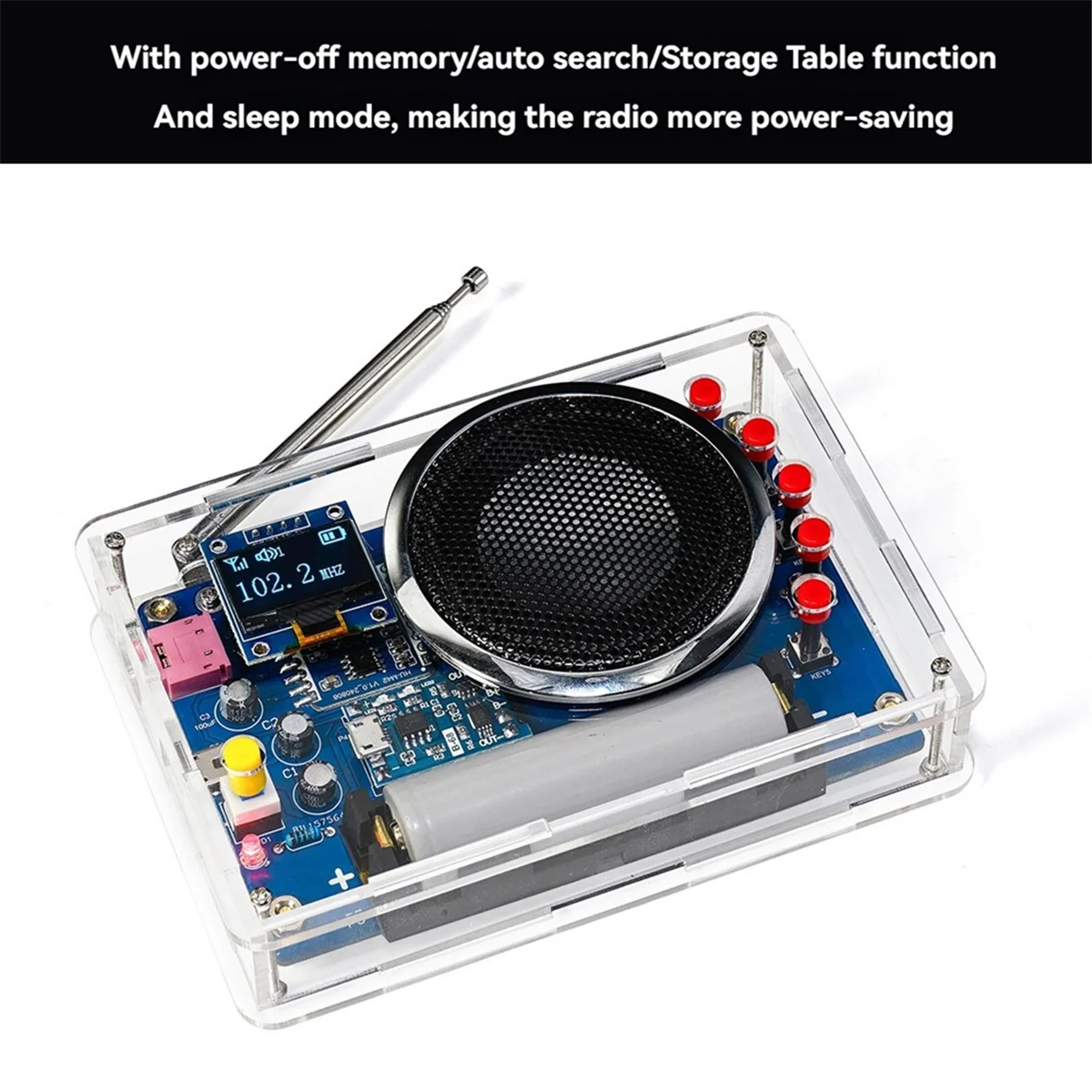 FM Radio DIY Electronic Kit with OLED Display Electronic Welding Practice Assembly Production Kit DIY Assembly Kit