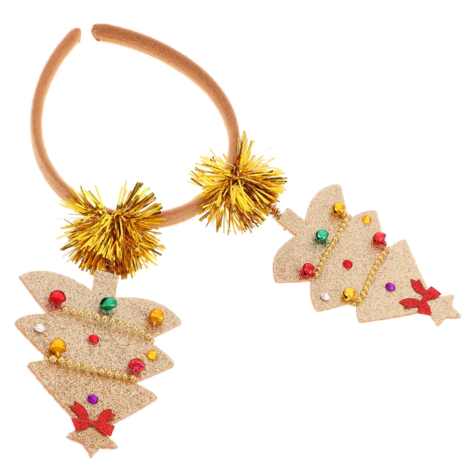 

Christmas Tree Headband Golden Festive Party Accessory Holiday Costume Decor For Women Girls New Year Eve Event Glitter