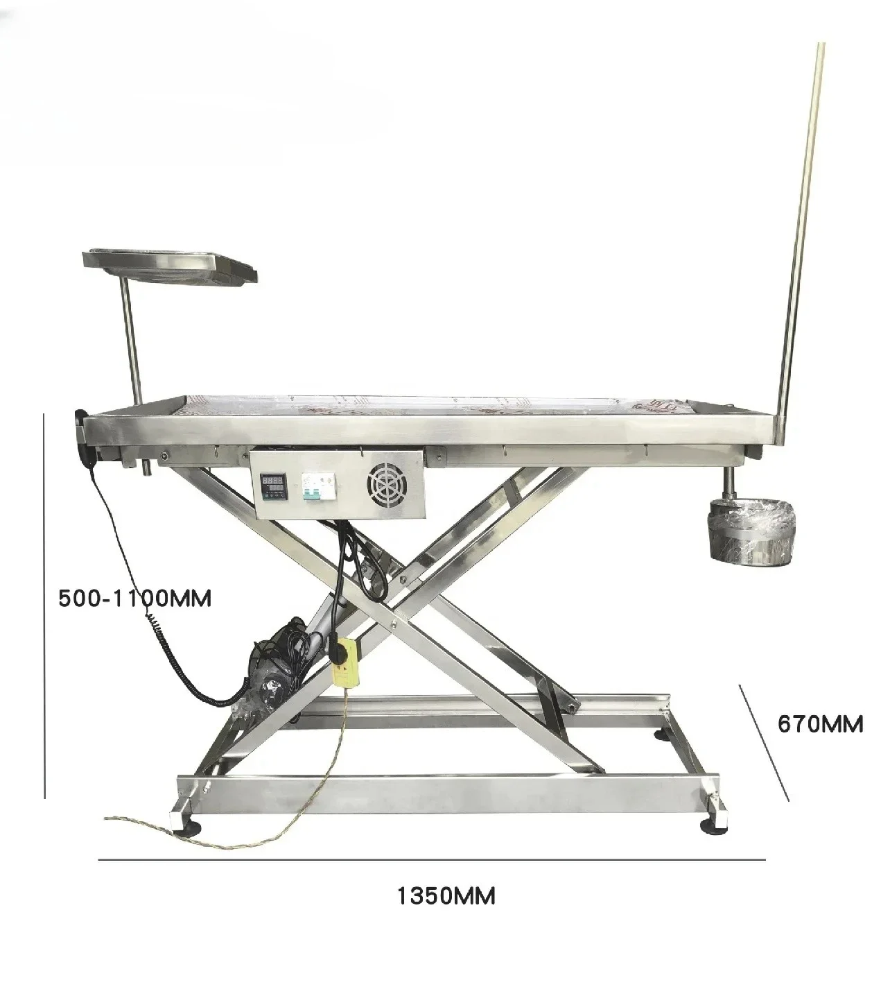 

Warm Function Electric Lift Stainless Steel Surgical Instrument Vet Operating Table For Animals Examination