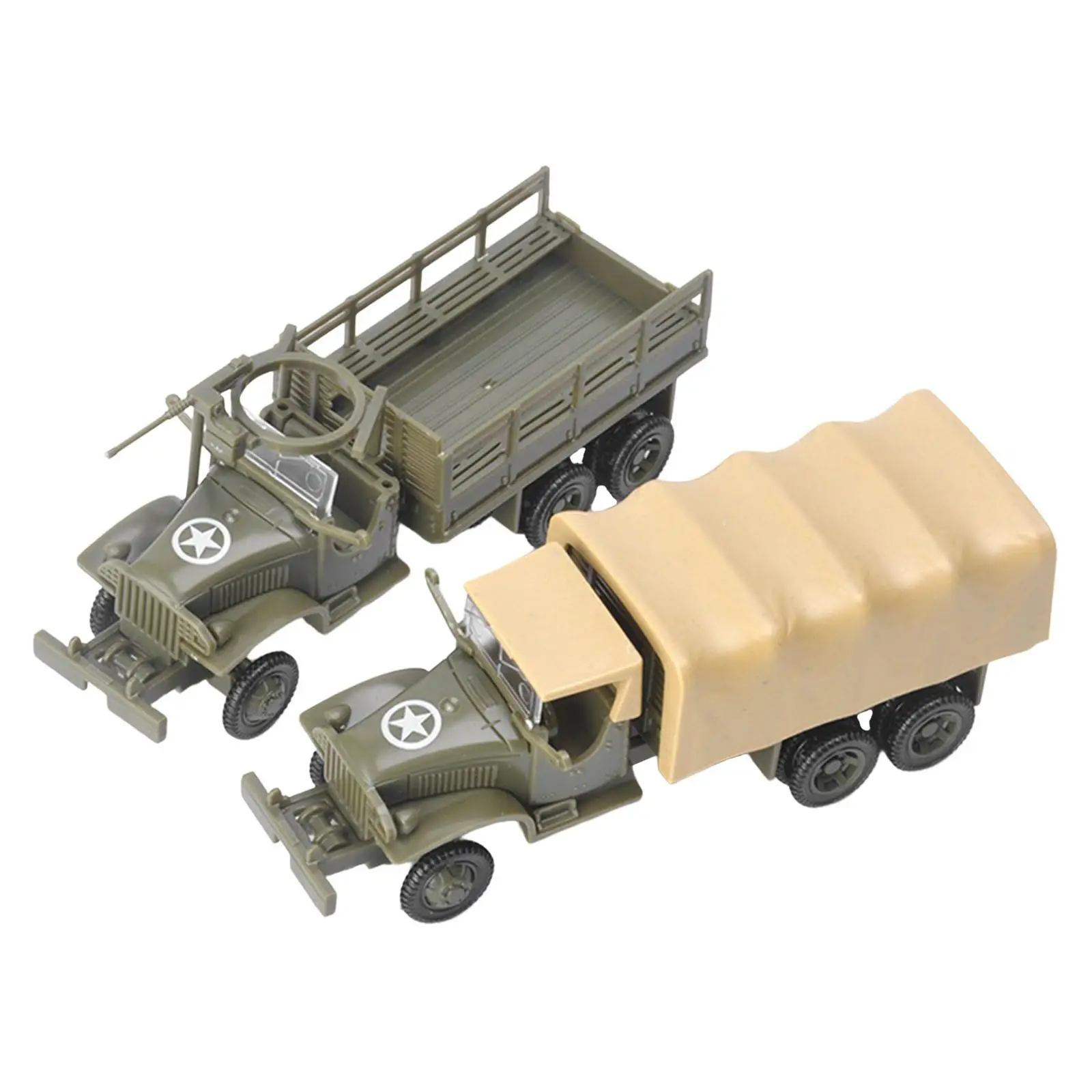 2x 1/72 4D Assemble Truck Collectible Gifts Building Kit Armored Vehicle