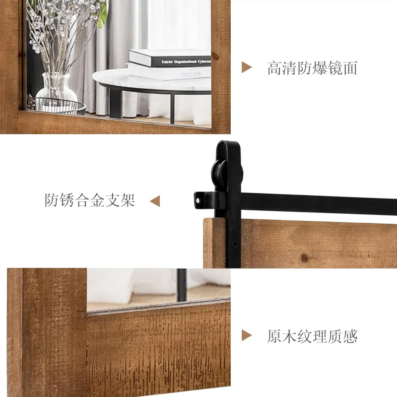 

Американское ретро-зеркало в полный рост для дома, настенное, в деревенском стиле, для декора стен.