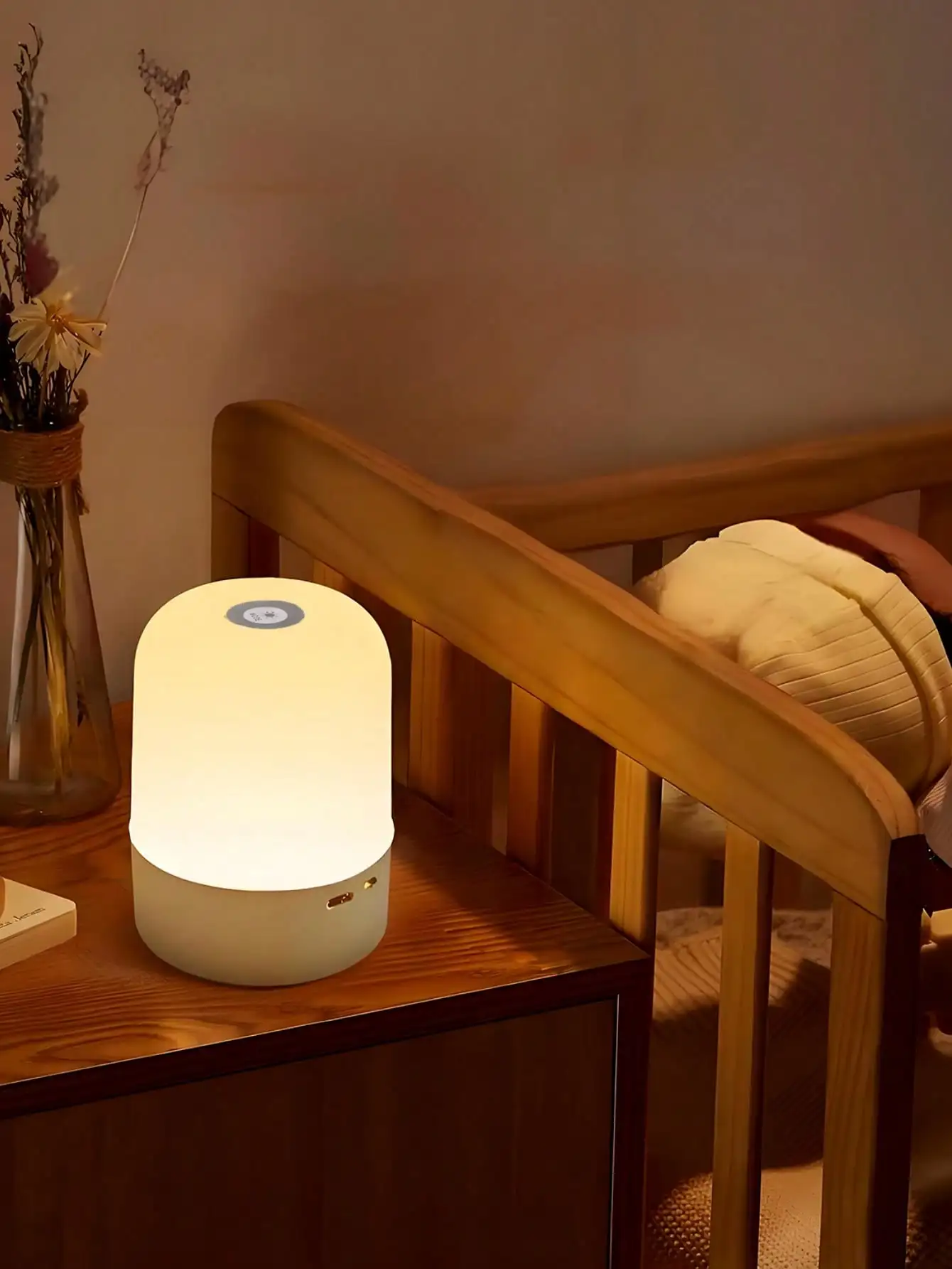 1pc LED Night Light: Touch Dimmable/Color-Changing (3/16 RGB), USB/Rechargeable, Portable