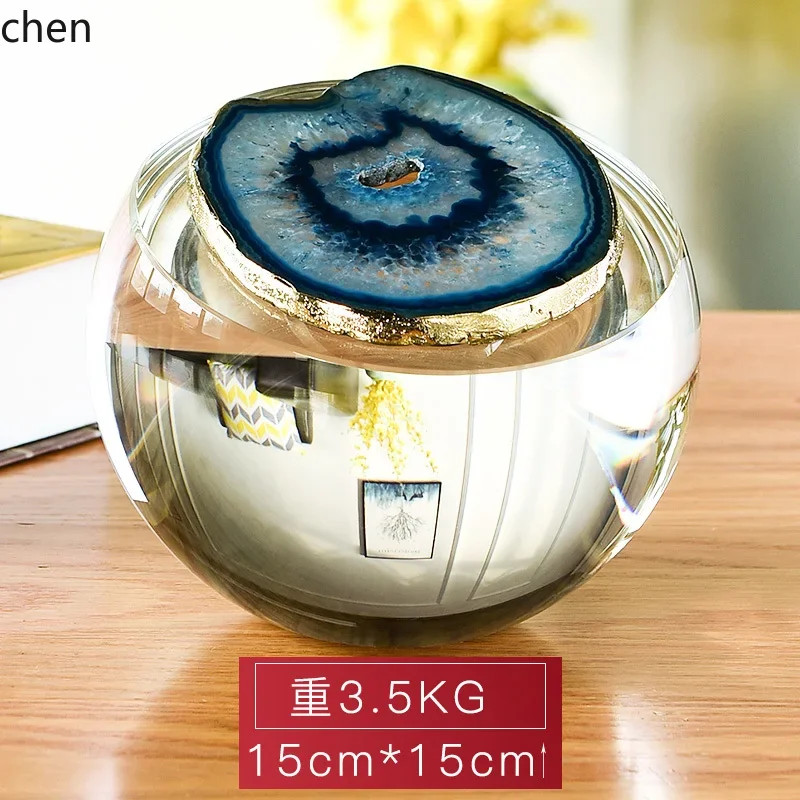 

L15- Агатовый хрустальный шар: настольные украшения, декор для гостиной, аксессуары для дома, предметы интерьера, изделия ручной работы