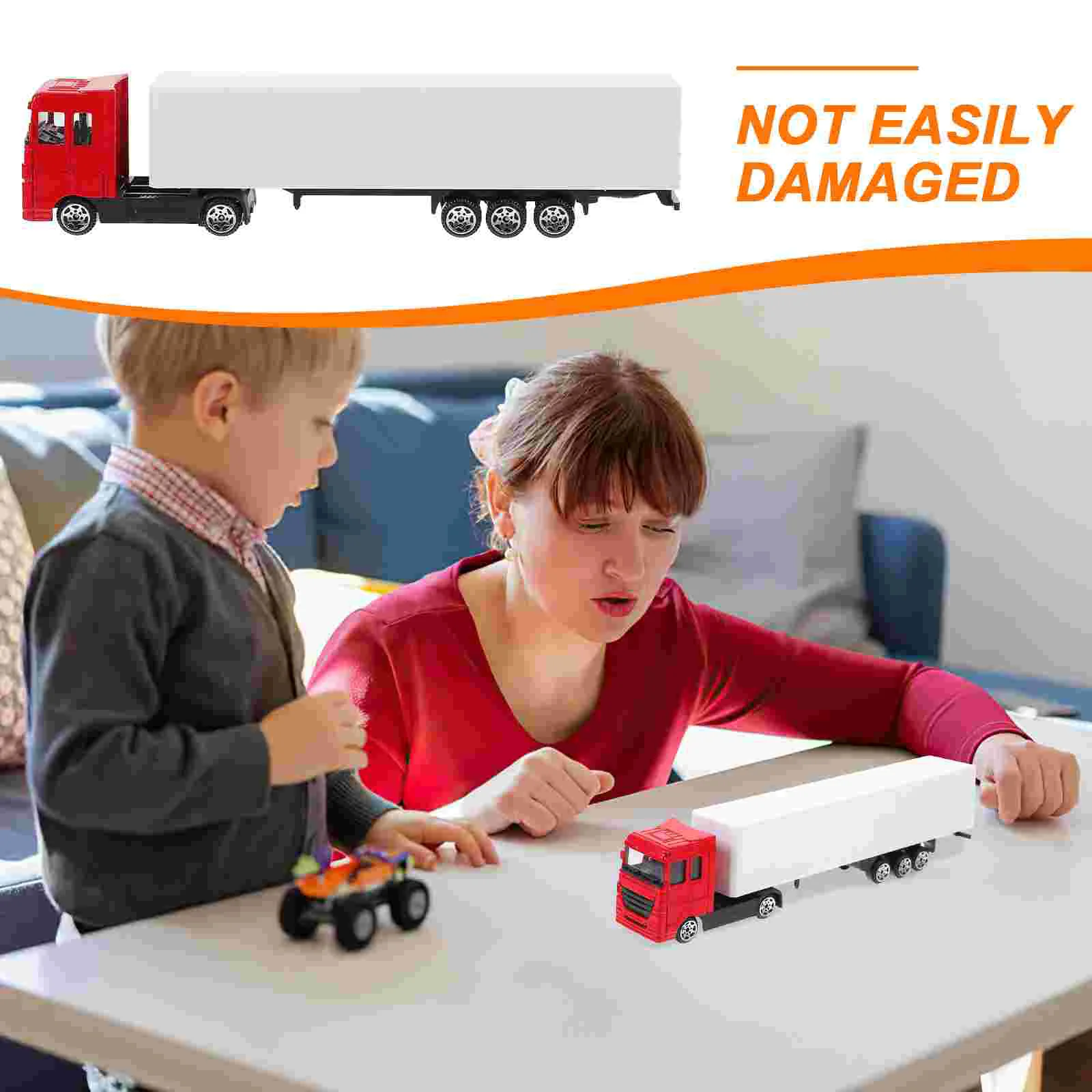 Semi Truck Toys Boys Alloy Large Truck Model Plaything Simulation Container Car Pull Back With Light Engineering Transport