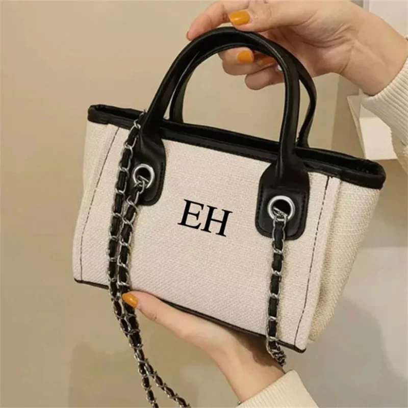 

Personalised Shoulder Tote Bag, Women's Handbag, Beach Bag, custom Hand Bag, Canvas Bag, Gifts For her, Chain tote bag