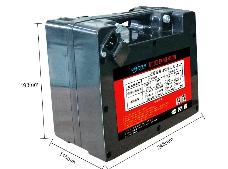 Batería de litio eléctrica, suministro de fábrica, 24v