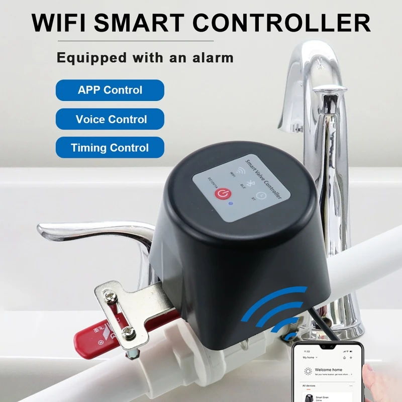 

Умный газовый клапан Tuya WIFI с регулировкой, универсальный, с голосовым и дистанционным управлением, для воды и газа, черный, стандарт ЕС