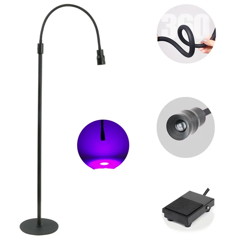 

UV purple light uv glue fast curing LED light eyelash manicure uv floor lamp foot pedal 10w
