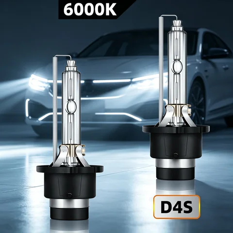 D4S 35W HID Xenon Headlight Bulb Bi-Xenon Projector Lens 6000K White 12V Car Auto Lamp Replacement High Intensity Xenon Light