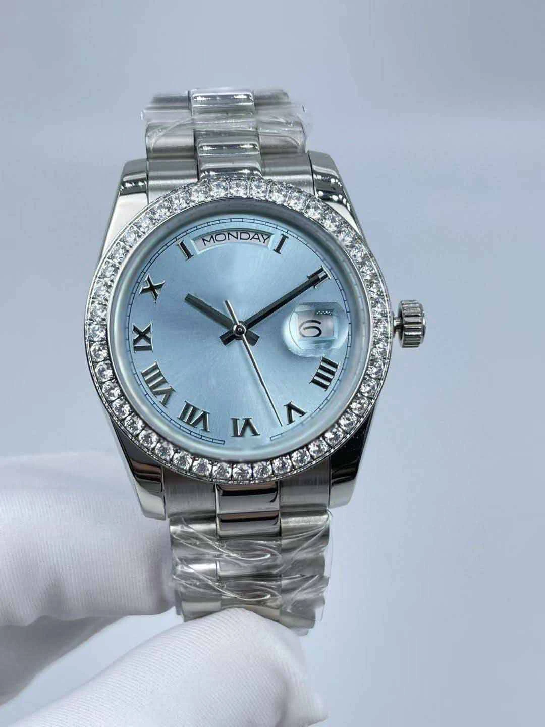 Custom Logo36mmElegant ladies' automatic watch, diamond watch with Roman numeral mechanical movement, ladies' gift