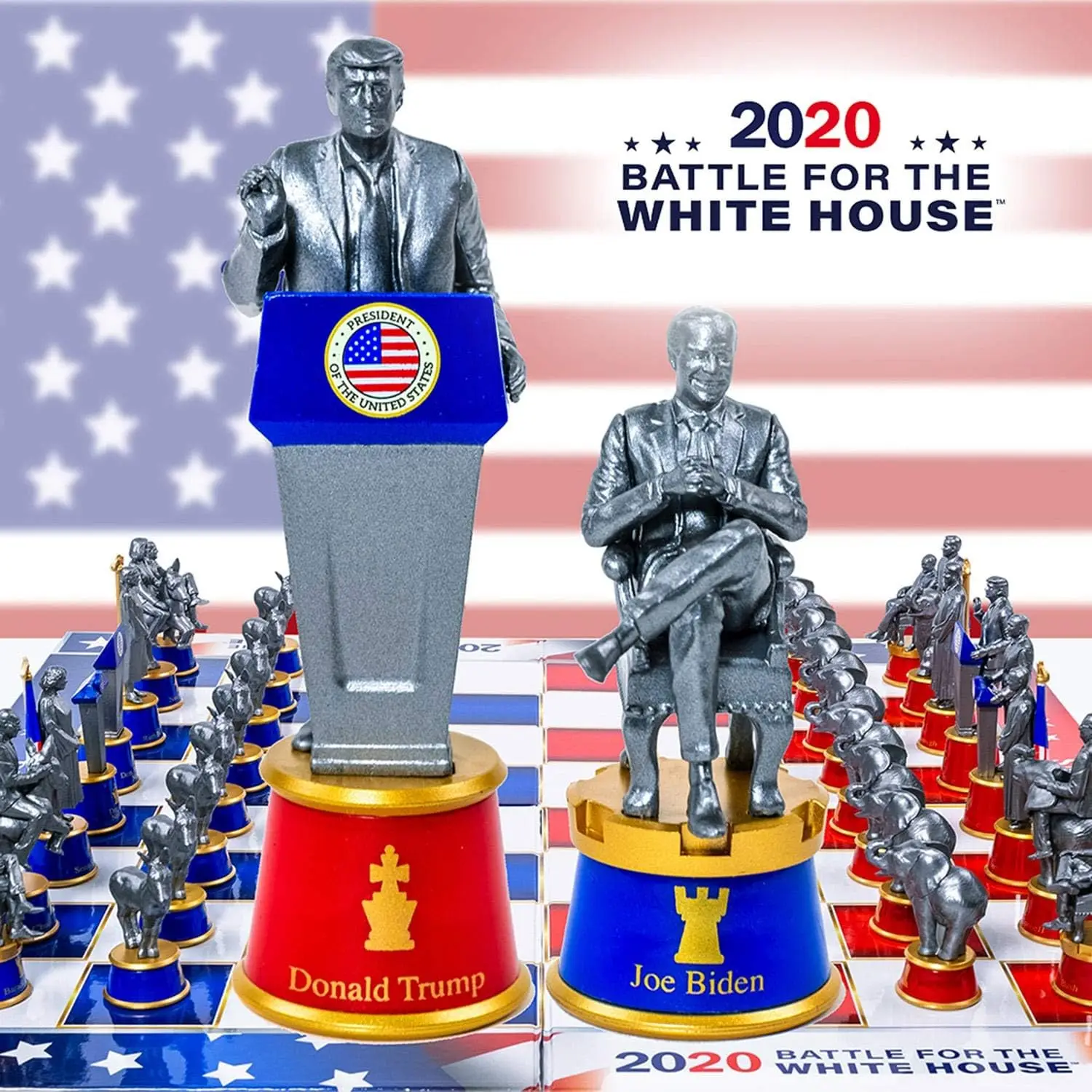 Edition 2020 Battle for The White House Chess Set Board Game by BulbHead - Chess Pieces Look Just Like