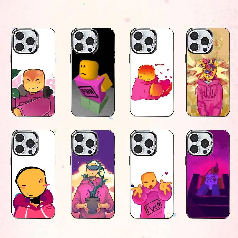 

Game A-Andrew Bad Things Phone Case For iPhone17,16,15,14,13,12,11 Plus,Pro Max Colored Silver Plated Inside Cover