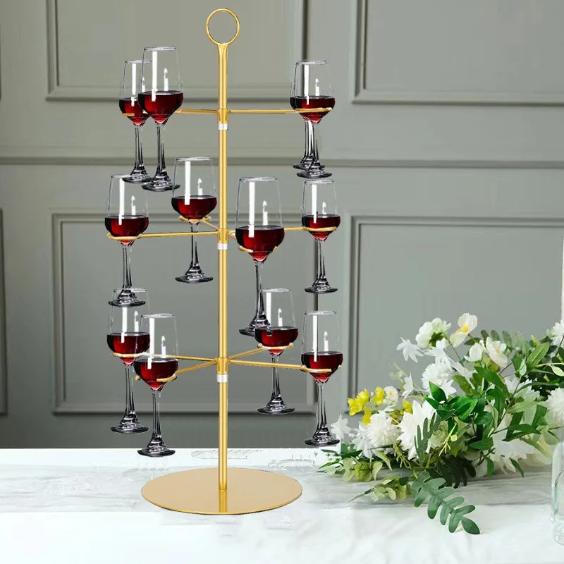 Simple wrought iron wine glass holder 12 pcs glass goblet storage rack cup hanger home desktop ornament