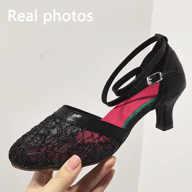 Mulher de salto alto glitter senhora latina sapatos de dança de salão de baile feminino tango salsa tap sapatos de dança latina para senhoras preto