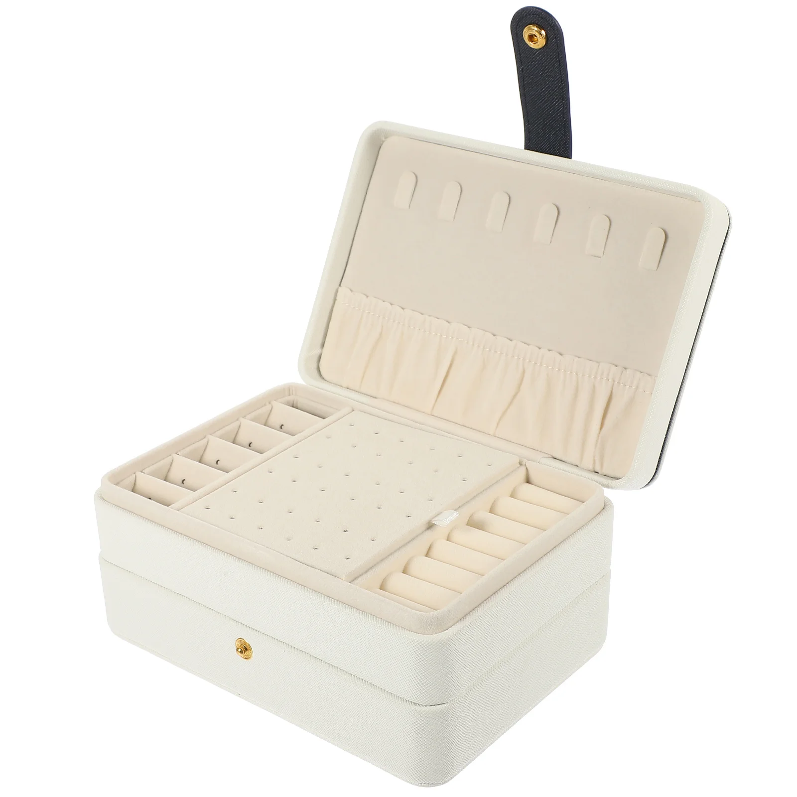 Large Capacity Multilayer Jewelry Box Portable Organizer Storage Case for Necklaces Earrings Rings Travel Small Jewelry Box