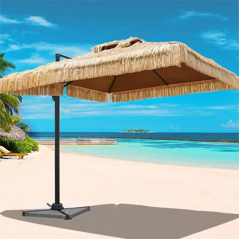 Customizable Wholesale Outdoor Patio Sunshade Garden Straw Umbrella Artificial Thatch Umbrella Hawaiian Beach Umbrella