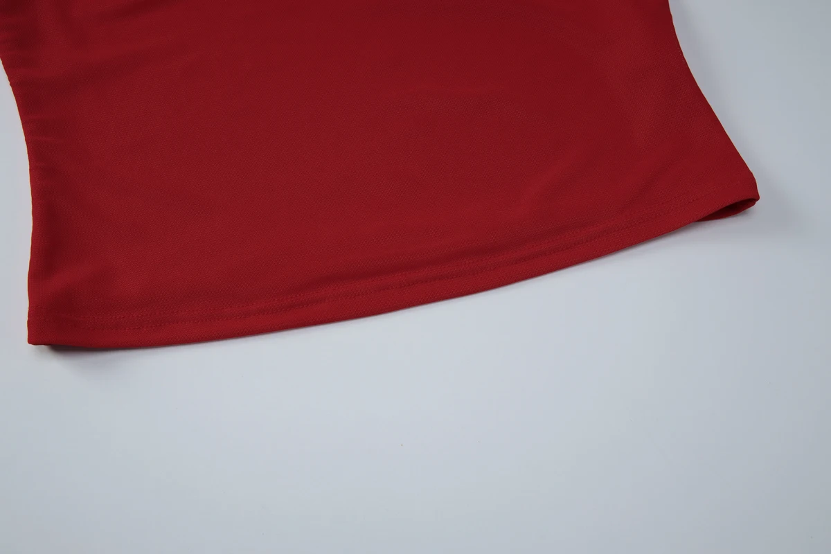 Hugcitar Modisches, einfarbiges, kurzärmeliges Patchwork-Mesh-Top mit Schnürung, sexy Crop-T-Shirt, Damenkleidung, Party, Nachtclub, T-Shirts – Detail 7