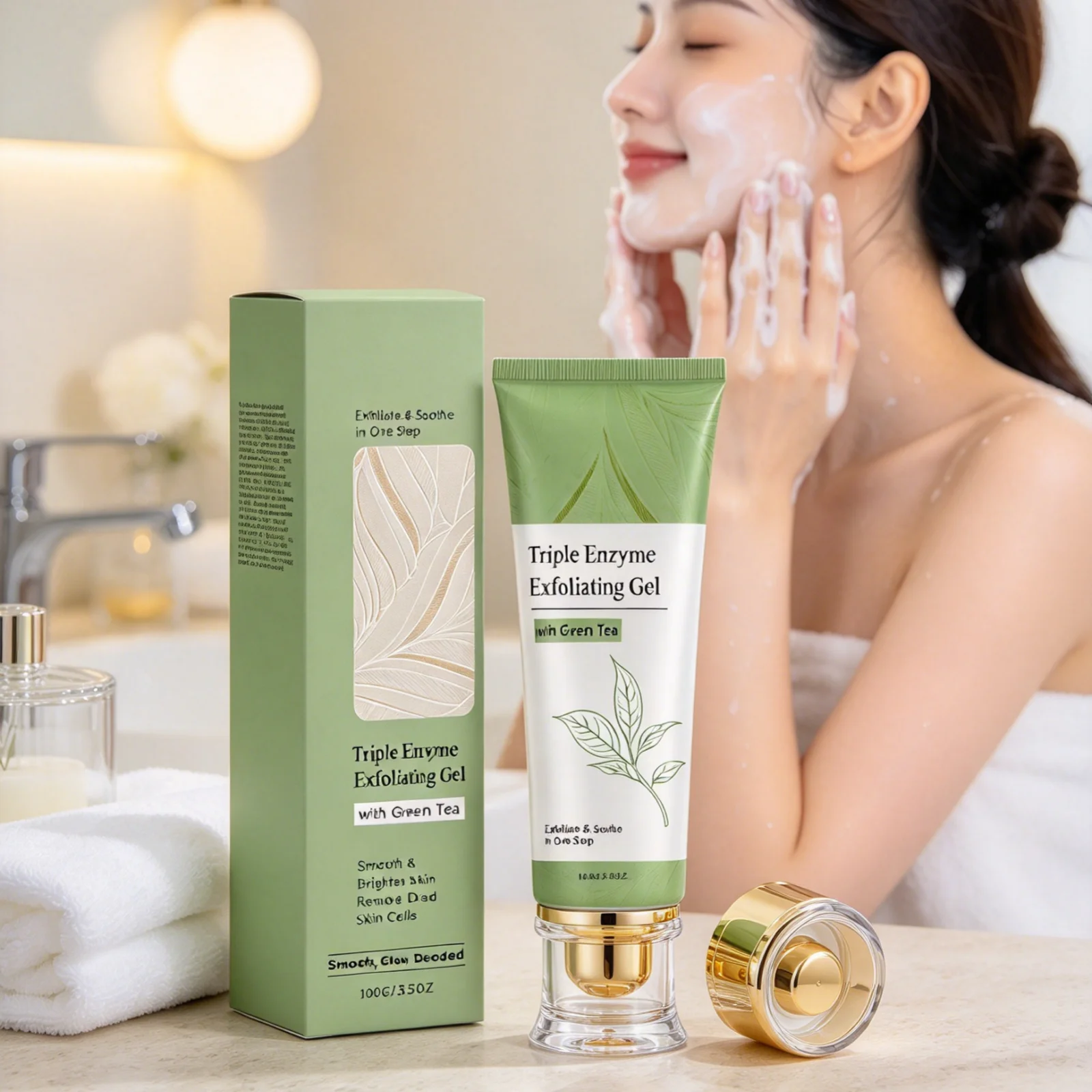 Facial Exfoliating Gel Brightening Tone Improves Dullness Soothes Dryness Remove Dead Skin Cells Gentle Formula Peeling Gel 100g