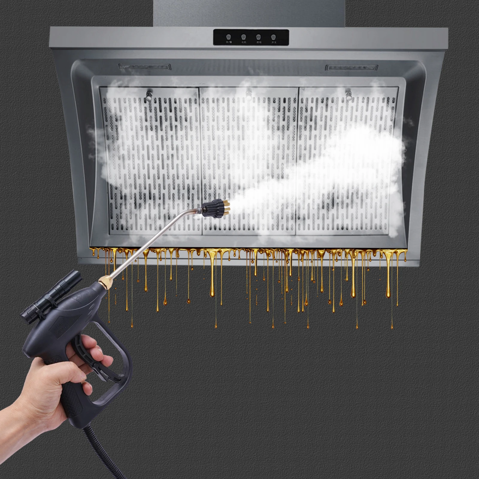 Black, 110 V High Pressure Steam Cleaner Machine, Handheld Cleaner Machine for Kitchens, Toilets, Sofas, Conditioners Cleaning