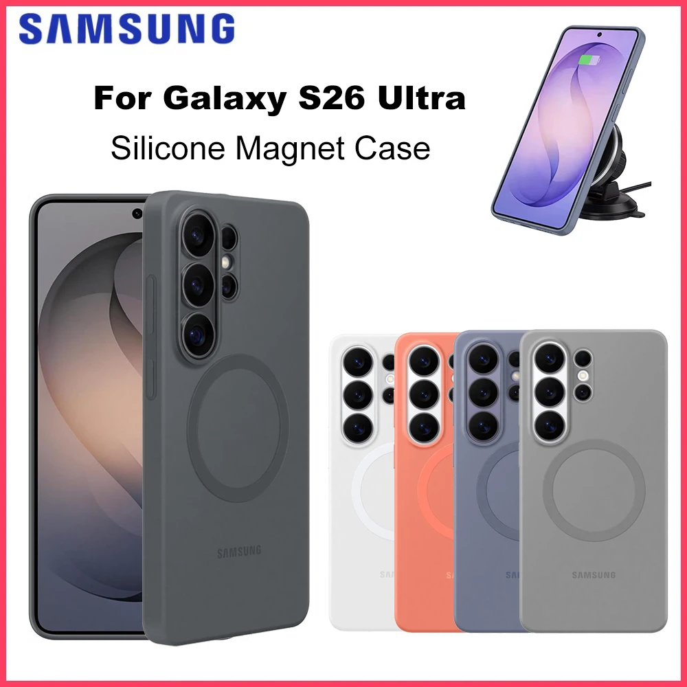 Original Samsung Galaxy S26Ultra S26 Ultra Silicone Magnet Case With Magnetic Ring Protector Case EF-ES948