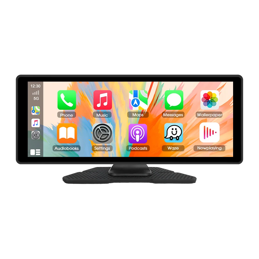 Podofo 10,26" Auto-Spiegel-Radio Multimedia-Videoplayer Universelles Kabelloses Carplay Android Auto Bluetooth WIFI EQ FM USB Dashcam