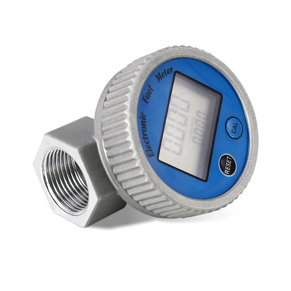 ALLSOME 3-120L/Min Multi-unit LED Digital Flowmeter  Aluminum Alloy Liquid Diesel Fuel Gasoline Water Turbine Flowmeter