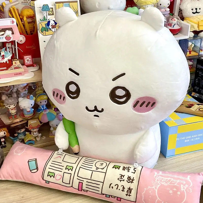 

NEW MINISO Chiikawa Learning Partner Doll 47CM cute cartoon Hand cushion Girl's birthday gift toy Room decoration plush doll