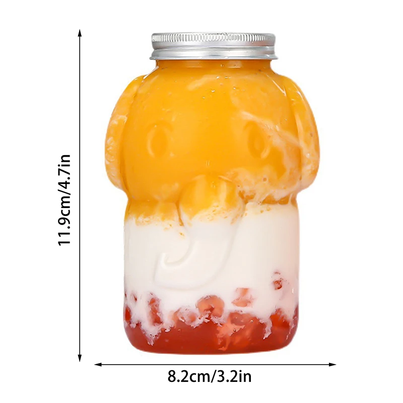 Botellas de agua de elefante de 350ml para té de la leche, jugo de café, taza portátil para beber, botella de bebida de jugo transparente para el hogar