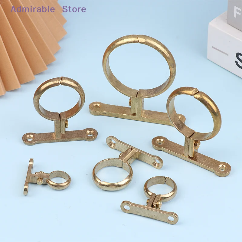 [W]Fit 15 22 28 35 42 54MM OD Brass Pipe Clip Wall Mounted Pipe Support Bracket Clip Support Fixed Plumbing Water With Base