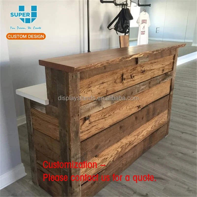 custom.Wooden Shop Counter Design Furniture Mdf Wheel Counters