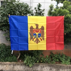 Z-ONE FLAG 3x5 ft Moldova flag Banner 90*150cm Polyester Hanging Moldova National flag Indoor Outdoor Home decoration