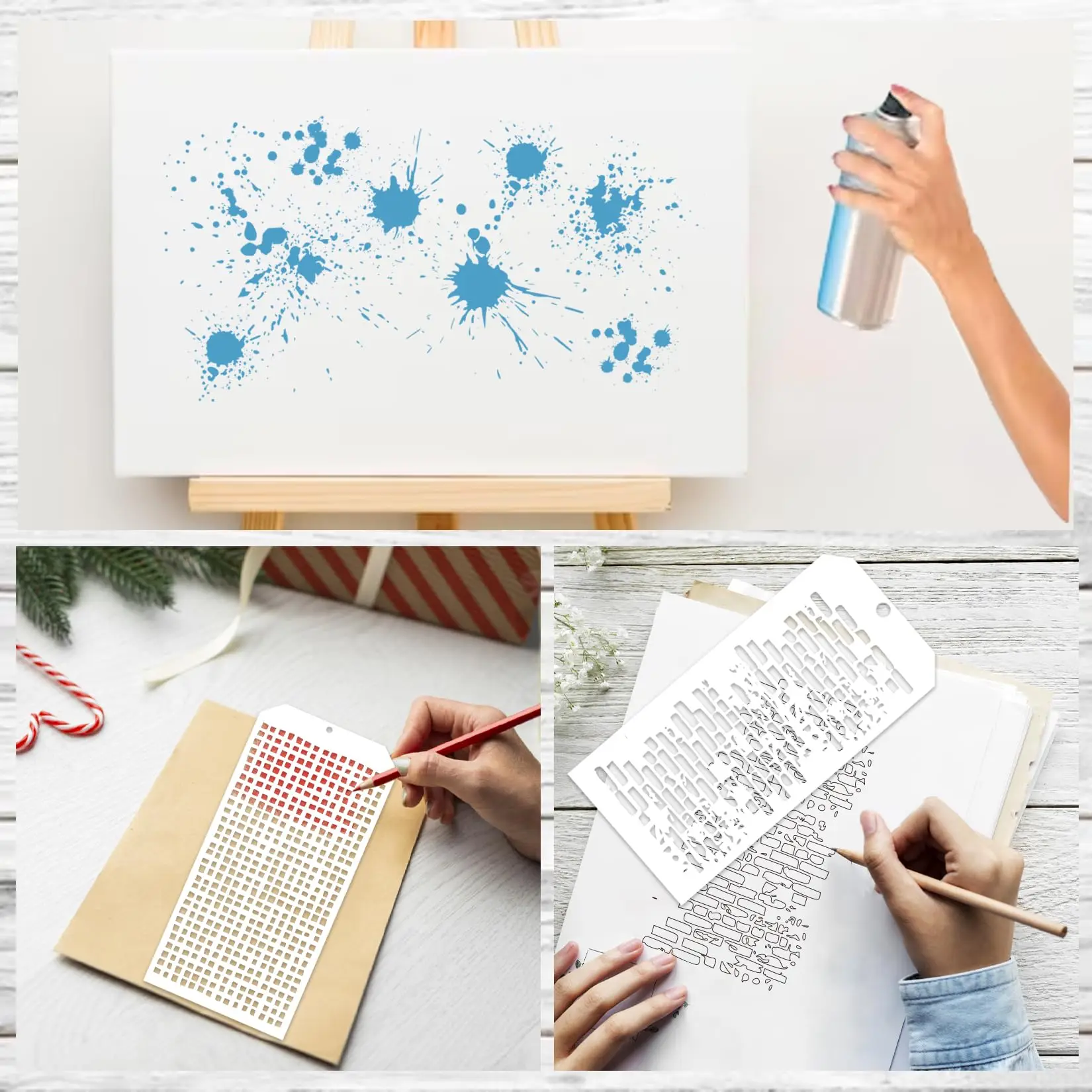 8 Craft Templates with Polka Dots for Mixed Media Texture