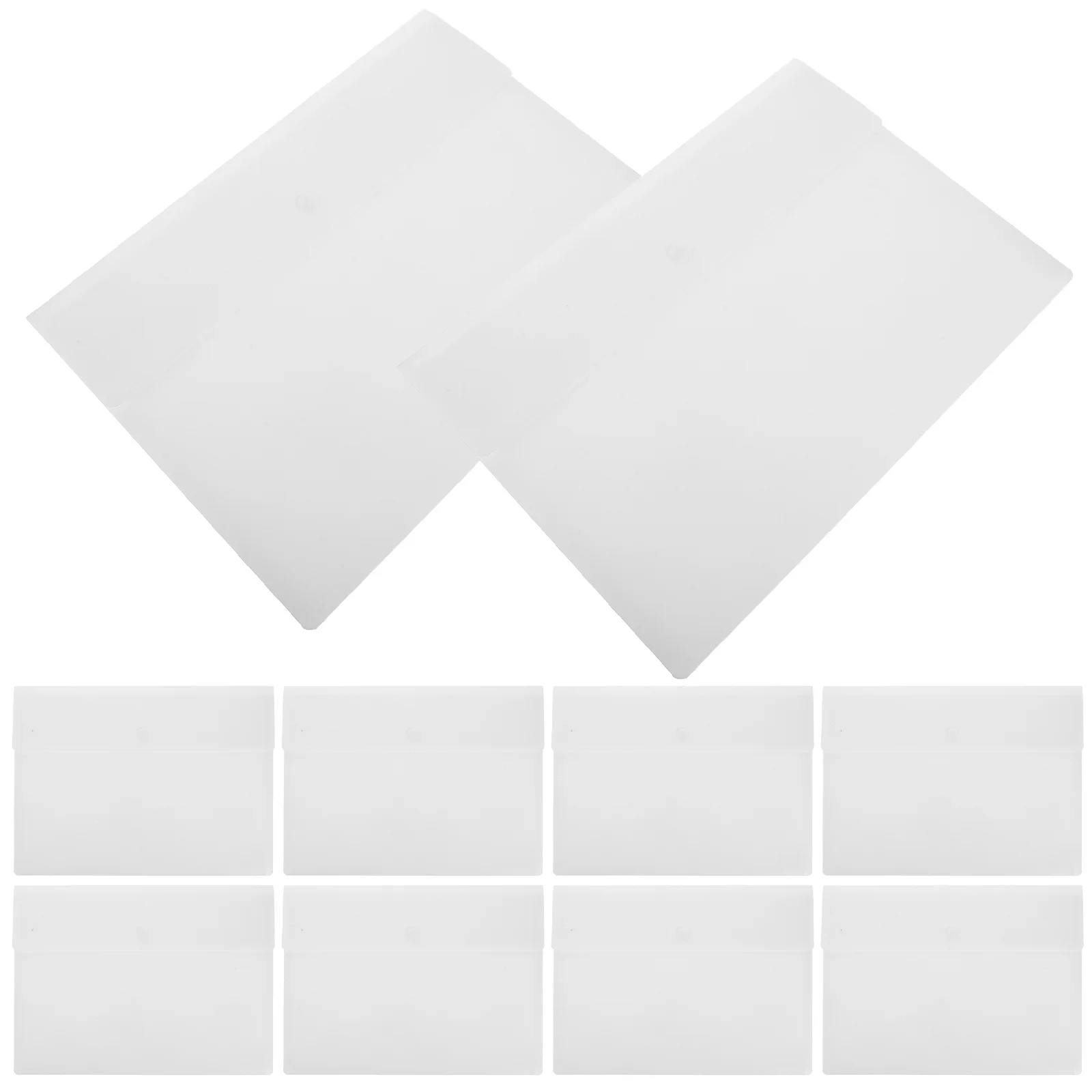10Pcs Large Capacity Office File Document Bags Waterproof Plastic Folder Snap Button Closure Document Organizers
