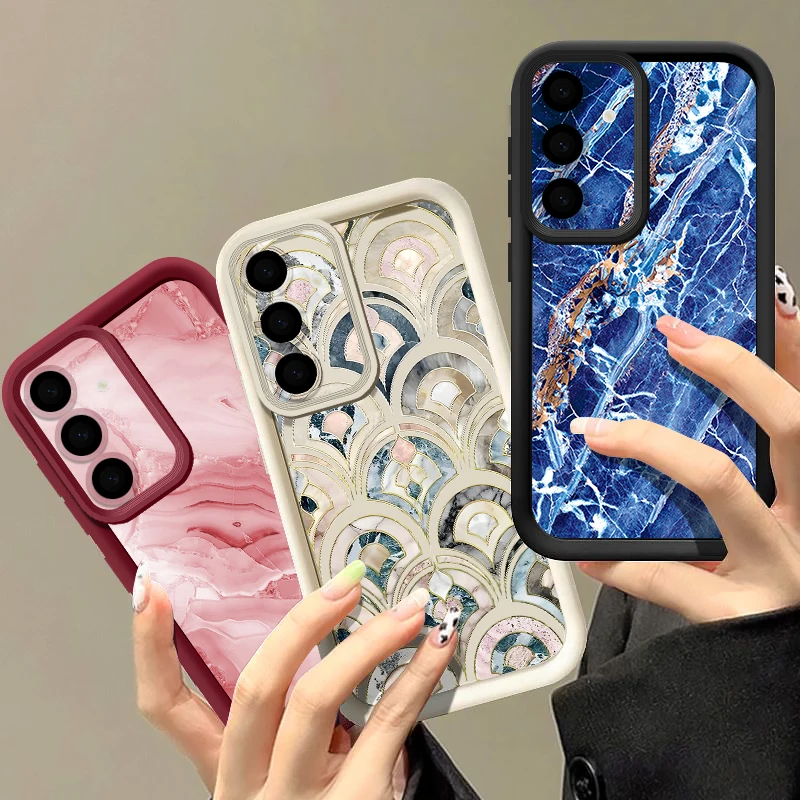 Soft TPU Case For Samsung Galaxy S26 S25 S24 S23 Ultra S22 S26 Plus S25 Edge S24 S21 FE Marble Patterned Shockproof Phone Cover