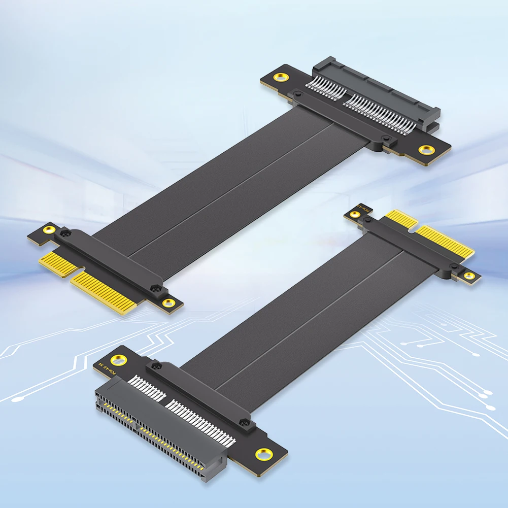 10cm PCI-E 4X Male To Female Riser Cable with Gold-Plated Connector for Graphics Card