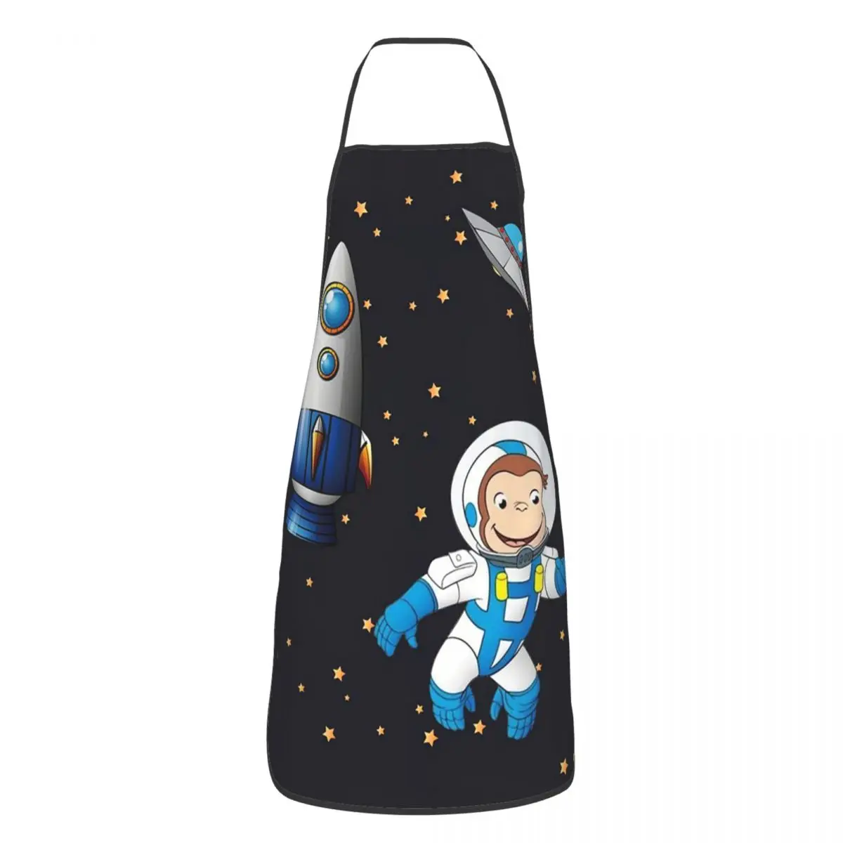 George The Curious Monkey Astronaut Cartoon In Space Scene For Childrens Room Apron Chef Tablier Bib Kitchen Cleaning Pinafore