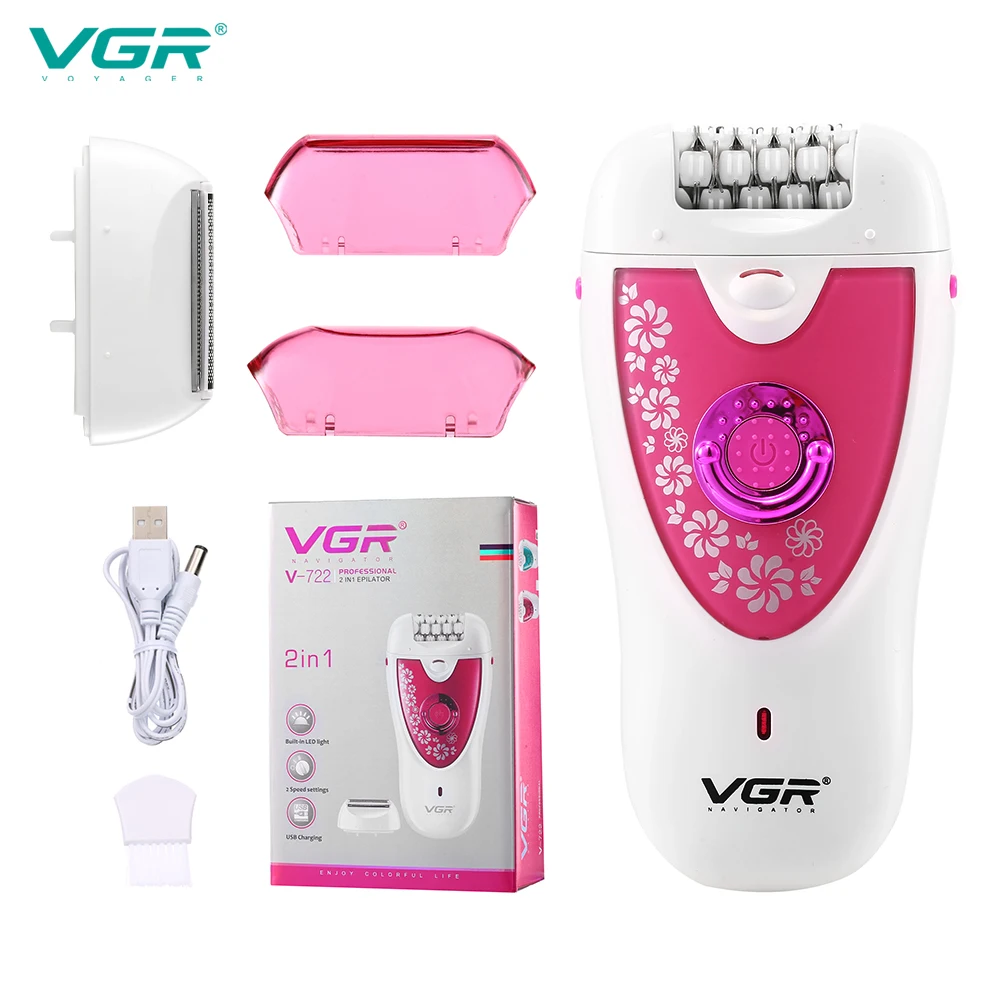 

VGR V-722 Hair Removal Device - 2-in-1 Dry/Wet Multi-purpose Hair Removal Machine - Professional Hair Removal Tool for Women