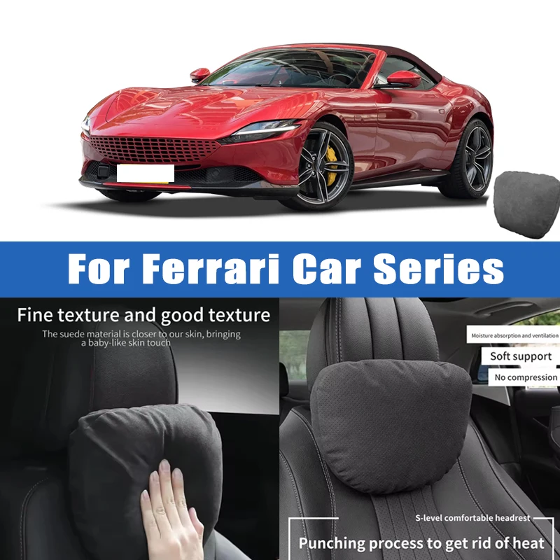 

Top Quality Car Headrest Neck Support Seat Soft Neck Pillow Breathable For Ferrari 488 F8 296 812 SF90 Roma Portofino 458 430