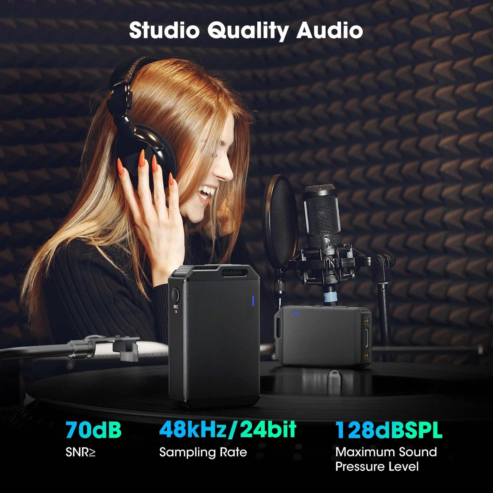 Lark Max Wireless Lavalier Microphone with Professional ENC Studio Quality Audio for Photography Wireless Microphone