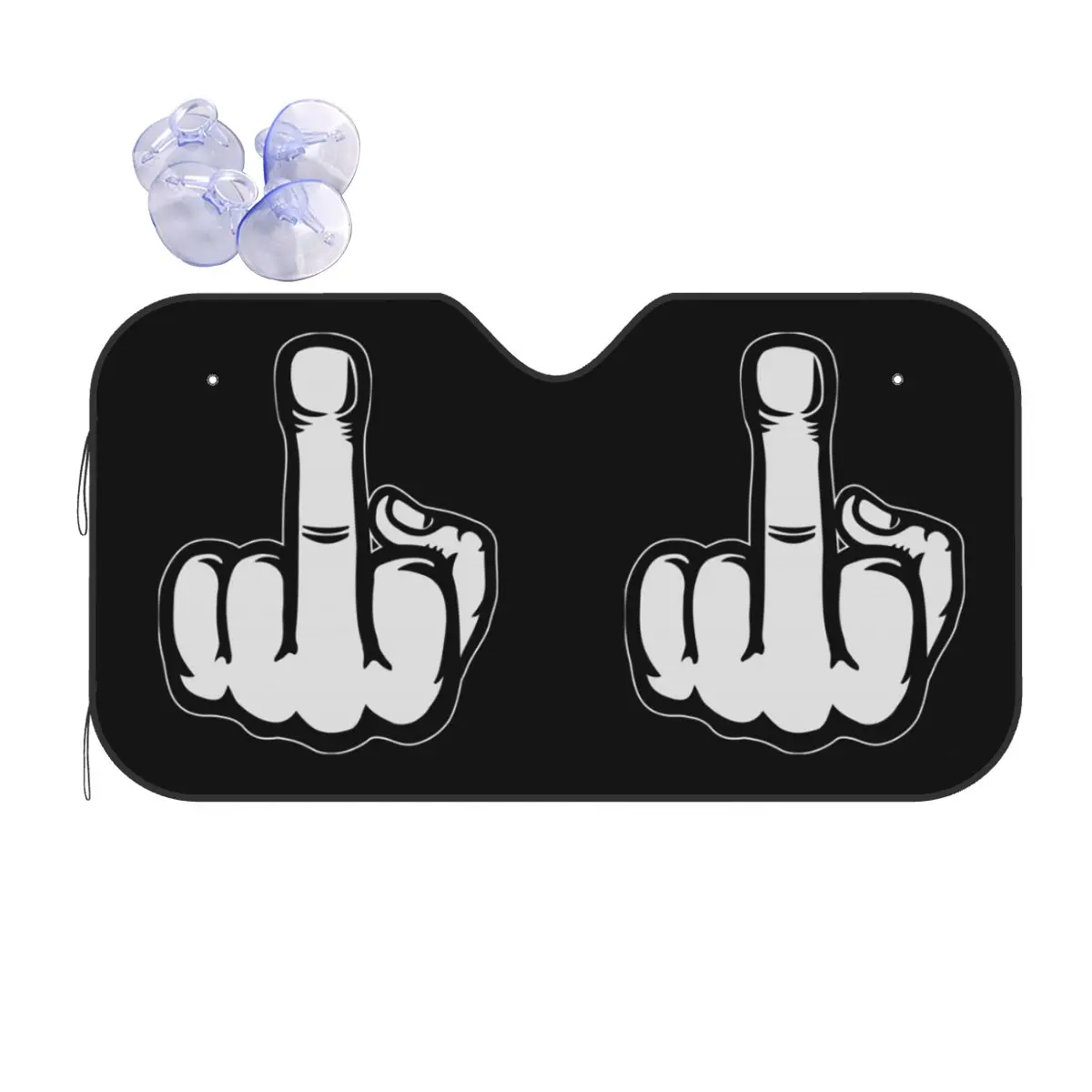 

Hand Gesture Design Middle Finger Shows Middle Fingers Sunshade Windscreen Car Front Windshield Window Sun Visor Covers