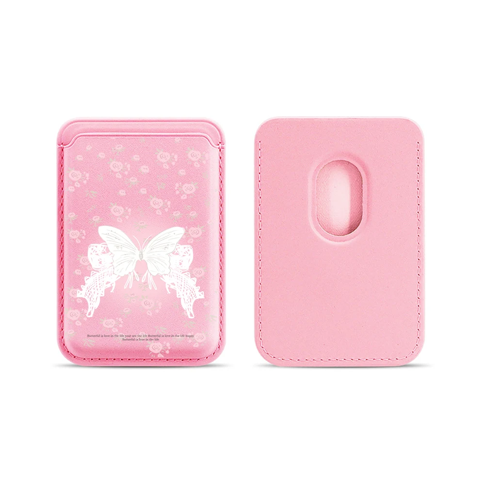 Bow Flower INS Leder-Kartenetui Handyhülle Kartenhalter für Magnetische Hülle Geeignet für alle iPhones für Magsafe Karten-Handytasche – Detail 14