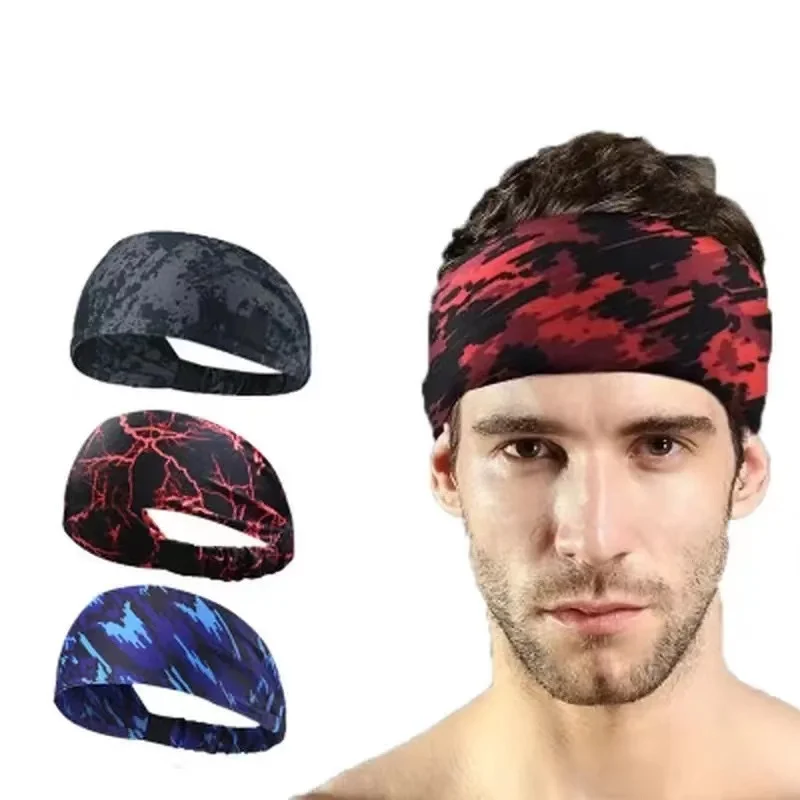 Men Women Camouflage Headband Elastic Yoga Hair Band For Volleyball Cycling Fitness Tennis Independence Day Hairband Sweatband