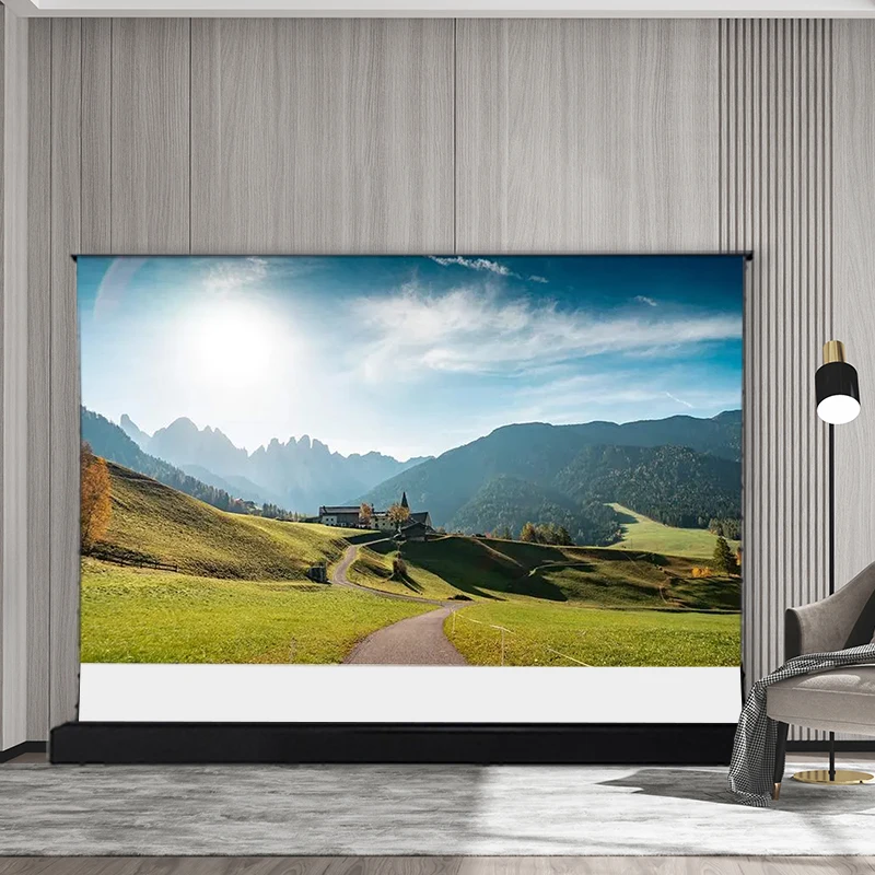 New Arrival Electric Floor Rising Screen White Cinema Home Theater 4K 3D Floor projector Screen for formovie X5 Projector