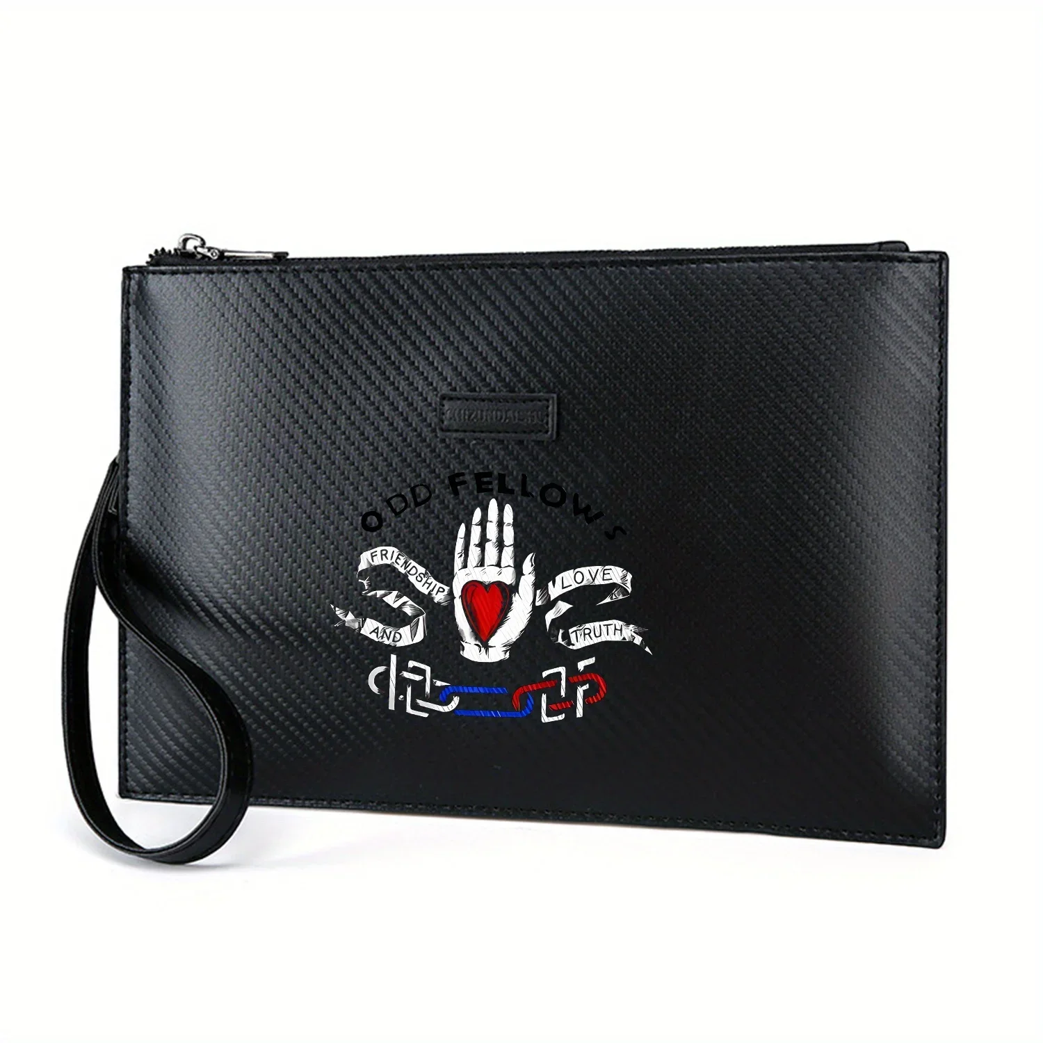 Hand,heart,love,truth,chain,friendship. Elegant Printed PU Men's Handbag Fashionable and Practical for Everyday Carry