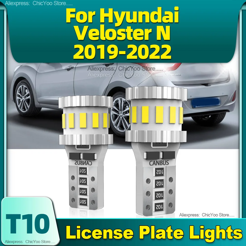 

6000K T10 License Plate Lights W5W Led Canbus 18SMD Car Bulb CSP Chip For Hyundai Veloster N 2019 2020 2021 2022